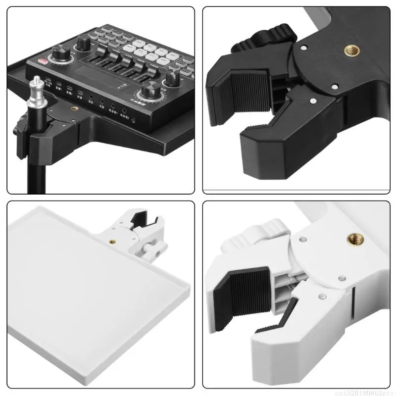 D5BB Double Purpose Microphones Stand Tray Shelf For Holding Mixer Controllers NonSlip Edges Design Lightweight Durability