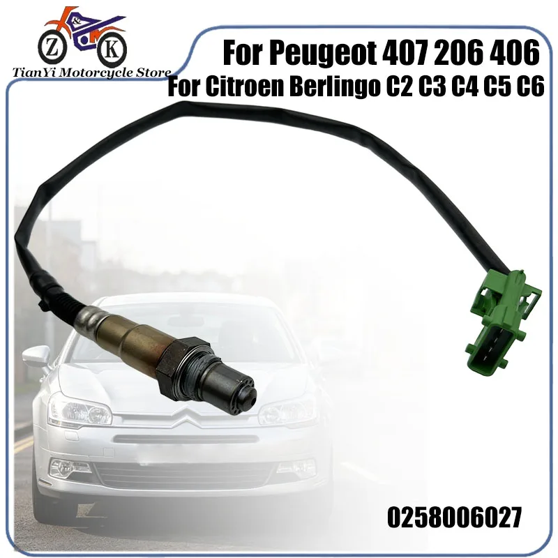 Oxygen Sensor For Peugeot 407 206 406 Partner Boxer For Citroen Saxo C2 C3 C4 C5 C6 Berlingo Probe O2 Sensor Parts 0258006027