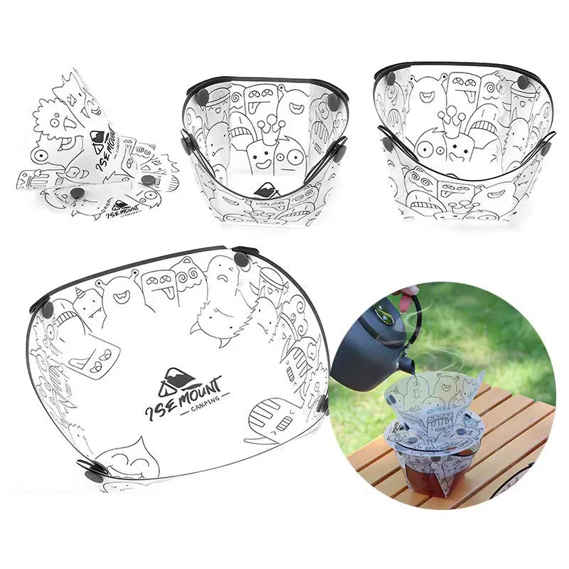 Outdoor Ultra Light Folding Tableware Multi-purpose Combination Set Portable Bowls Plates Coffee Filtering Funnels Water Cups