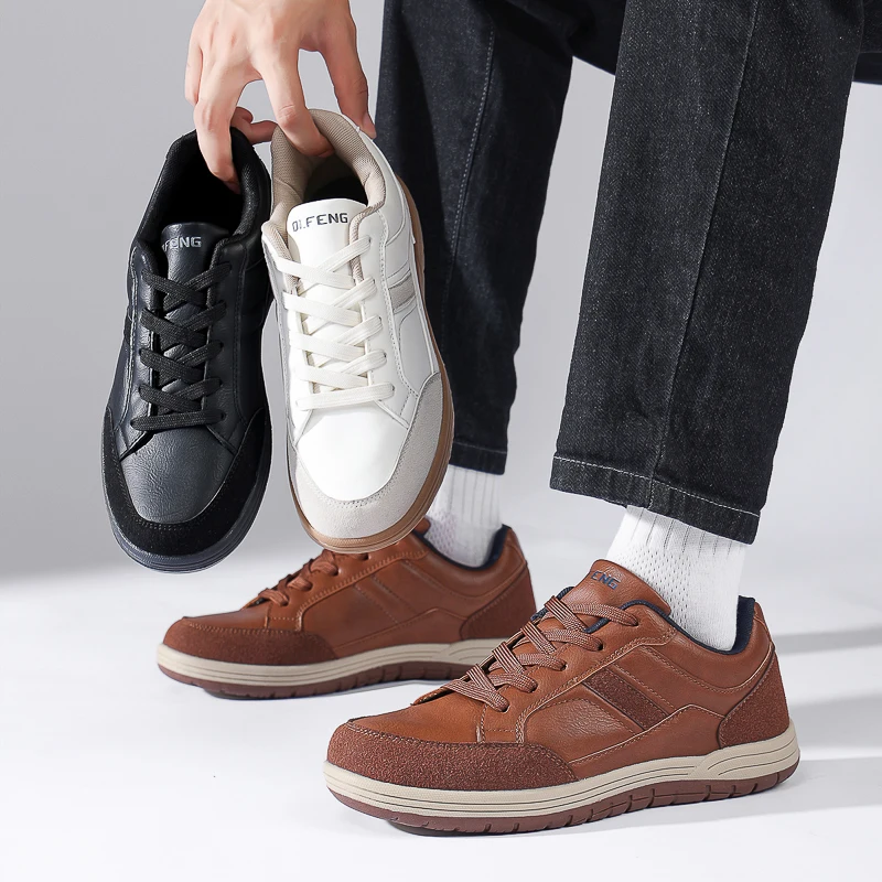 

Leather Shoes Men Autumn White Fashion Formal Leather Shoes Cowboy Suede Black Brogue Footwear Jeans Boy Handmade Retro Oxfords