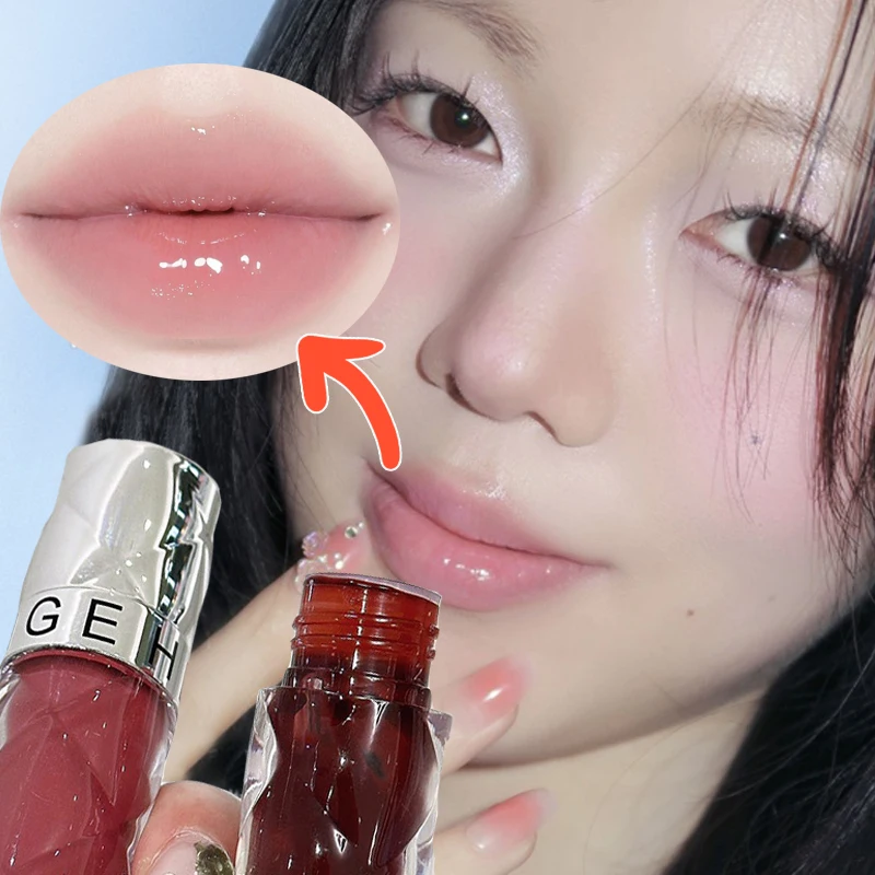 Waterproof Water Light Nude Lipgloss Lasting Mirror Glass Tea Red Lipstick Not Easy To Fade Lip Glaze Korean Makeup Cosmetics