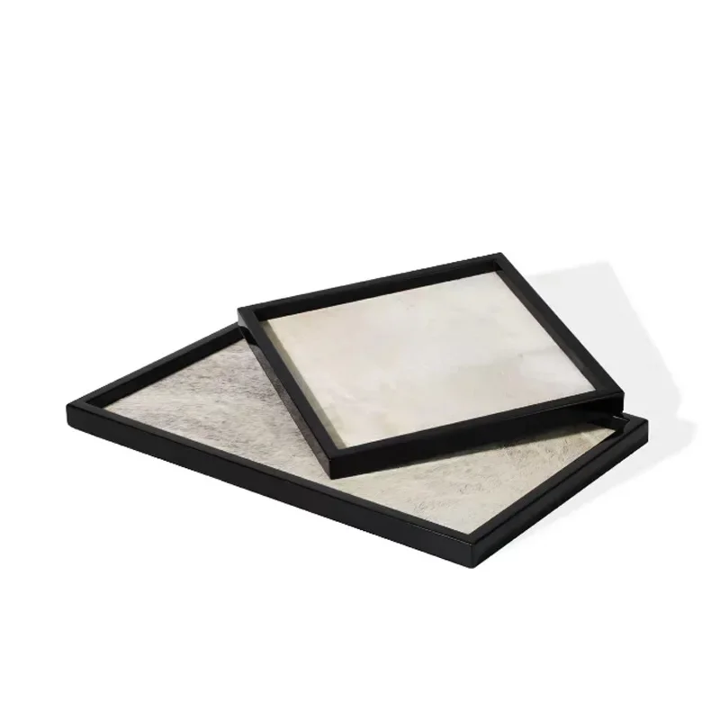 Light luxury horsehair square tray display model house B & B living room dining room bedroom accessories