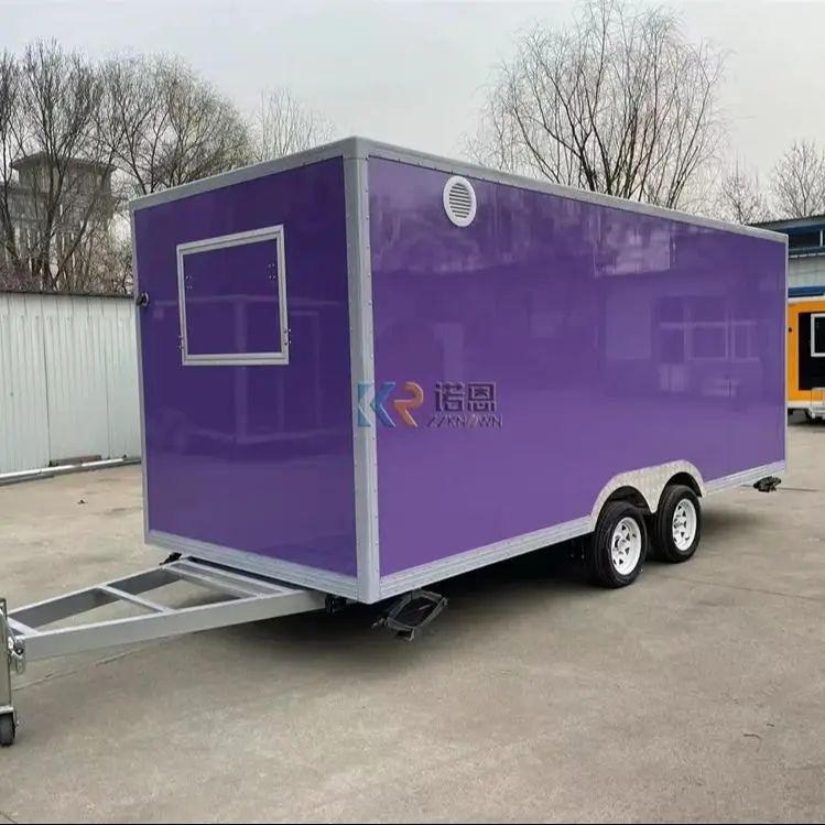 Mobile Food Truck Outdoor Fully Catering Equipment Street Fast Food Trailer Pizza  Cart Van For Sale