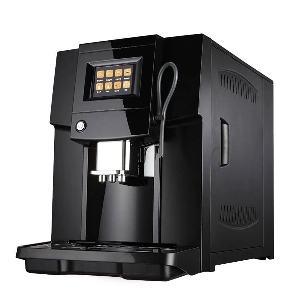 

Q8 Fully Automatic Espresso Machine - Latte Milk Frother Iced Coffee Intuitive Touch Display, Black