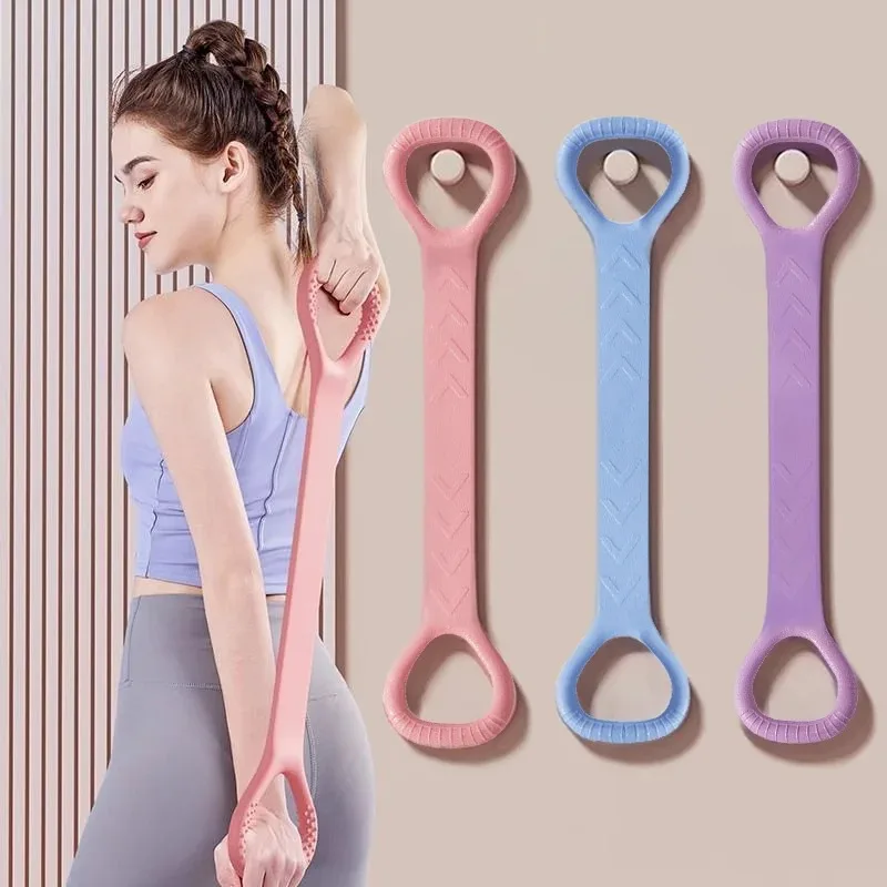 

8-Shaped Stretcher For Home Fitness, Back Shaping,elastic Band With Open Shoulder and Back Stretching Band for Shoulder Exercise