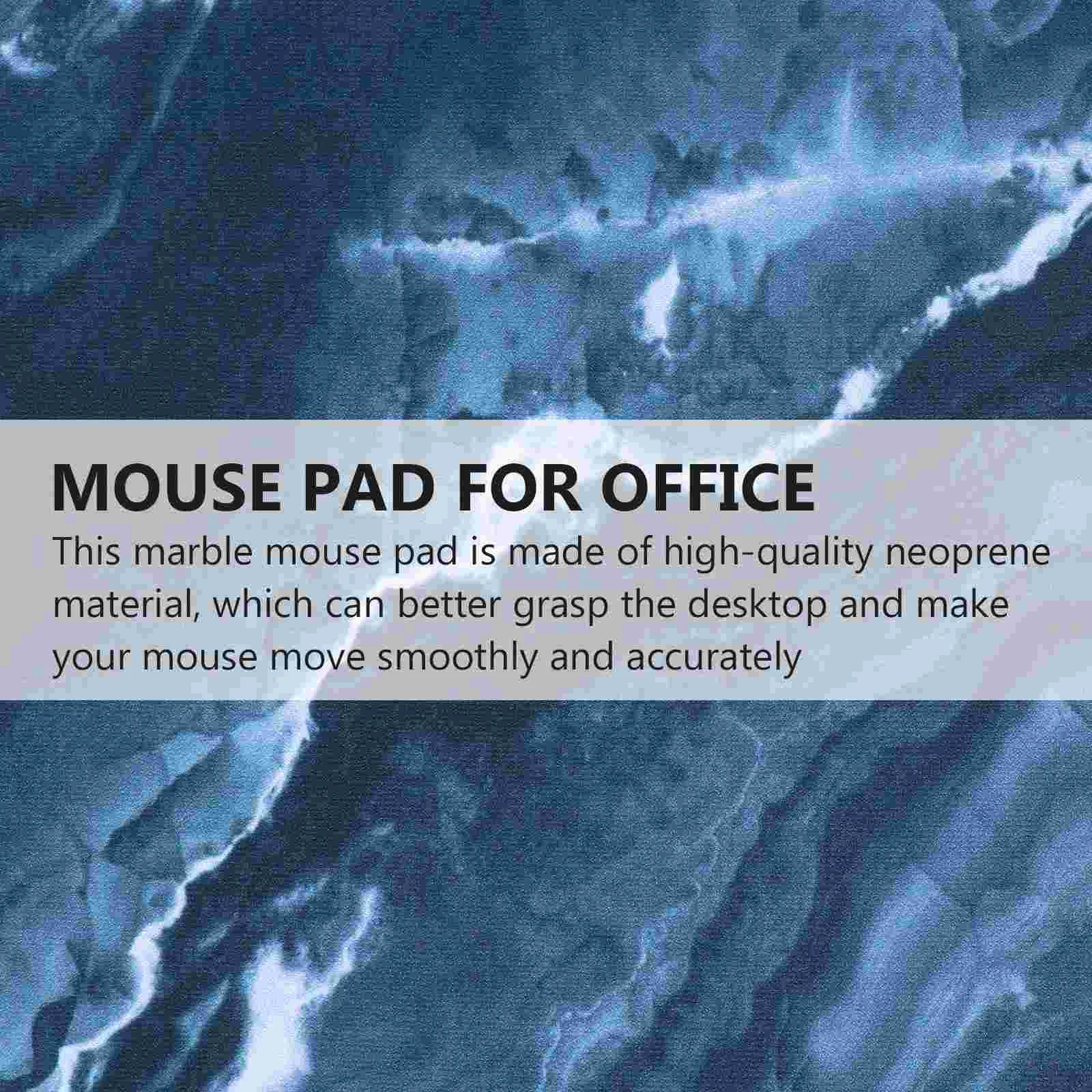 3 PCS Mouse Pad Nonslip Desk Non-slip Neoprene Mousepad Accessories Marble Texture Mat Hemming Anti-slip