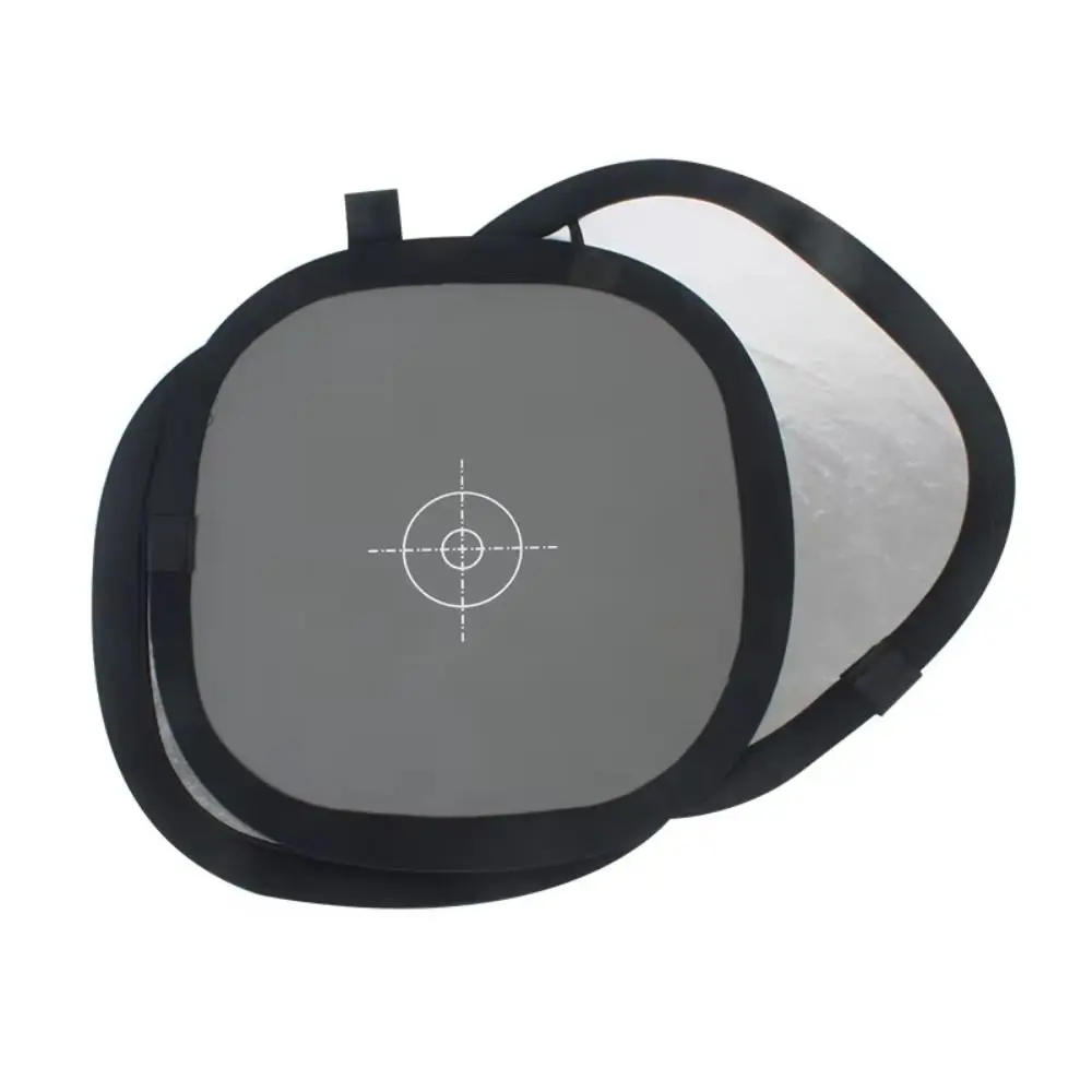 

Two Sides Trifold Reflector Collapsible Disc 18% Reference Gray/White Balance Card 3in1 Focus Board Light Diffuser
