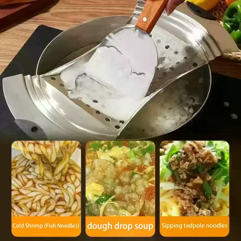 

Stainless Steel Noodle Colander Thickened Noodle Bed Pimple Soup Special Noodle Kitchen Household Tool