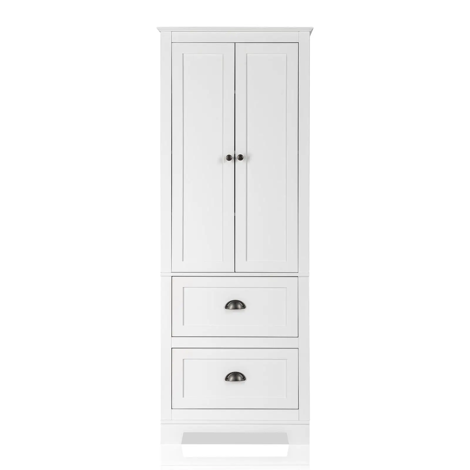 White Bathroom Cabinet with 2 Doors & 2 Pumps - Spray Paint Finish