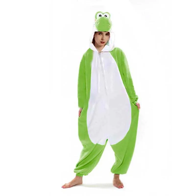 Disfraz de Cosplay de Yoshi para mujer, pijama de dibujos animados, mono de manga larga con capucha para fiesta de Navidad, Kigurumi de animales