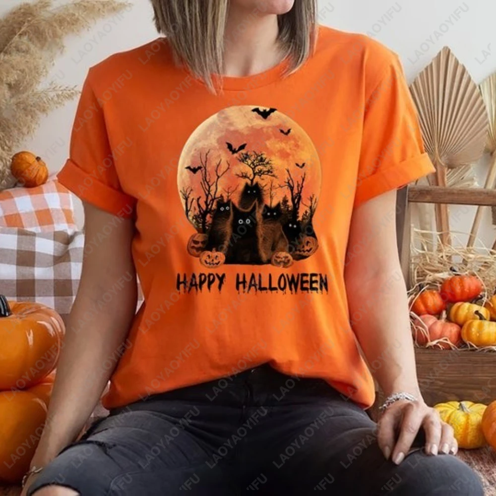 2025 Witch Scary Halloween T-Shirt Ladies Funny Halloween Shirt Halloween Gift Shirt Friends Birthday Party Dress Top for Women