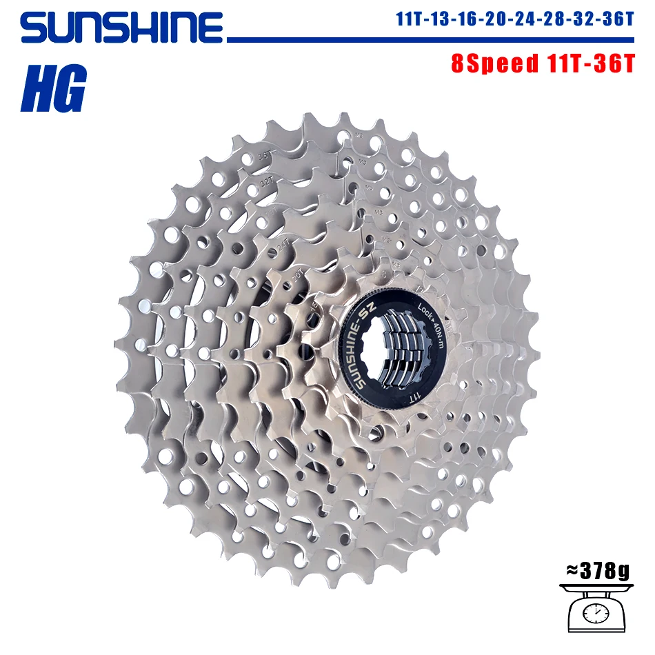 SUNSHINE Fahrradkassette 8/9/10/11/12 Geschwindigkeit MTB Kettenrad 11T-32T/36T/40T/42T/46T/50T/52T HG Struktur Freilauf für SHIMANO/SRAM