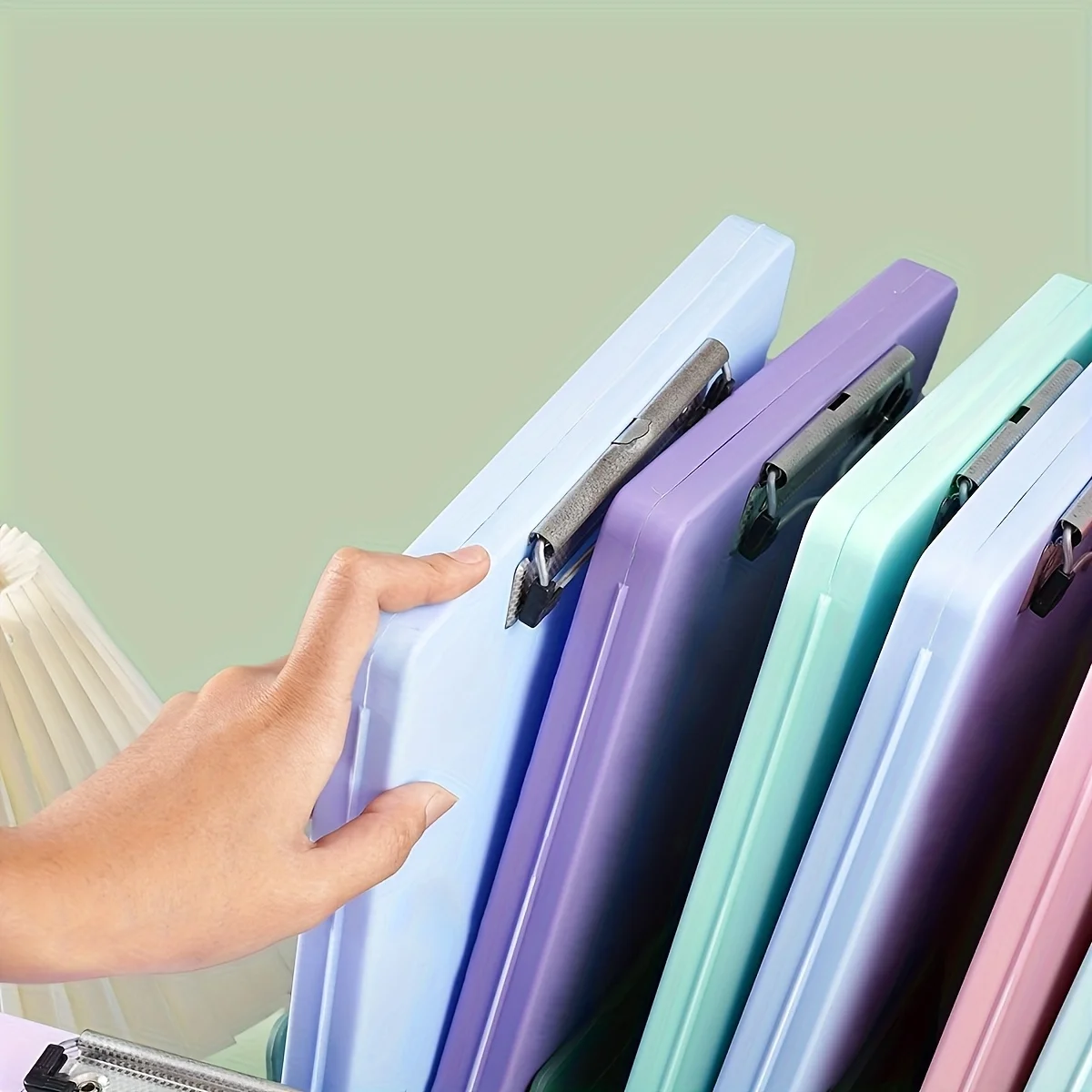 4pcs Large Capacity Multifunctional A4 File Storage Box, Paper Storage And Sorting Board Clip Subject Paper Classification