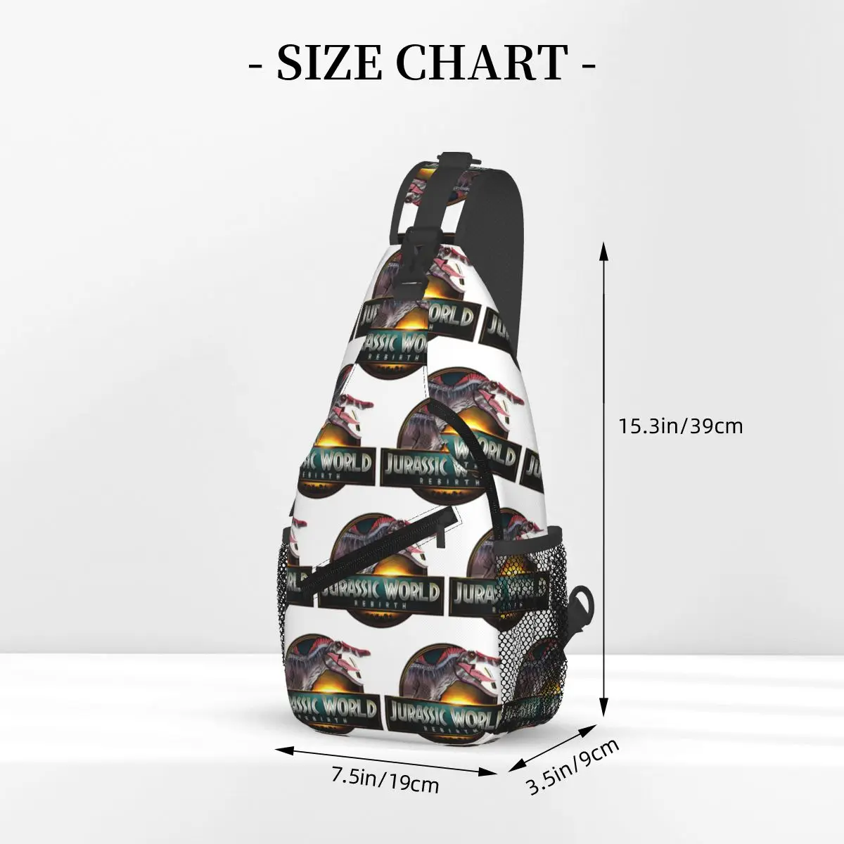 Jurassic World Rebirth Logo Dinosaurs Film Chest Bag Men Sling Crossbody Backpack Chest Bag Traveling Daypack Shoulder Bag