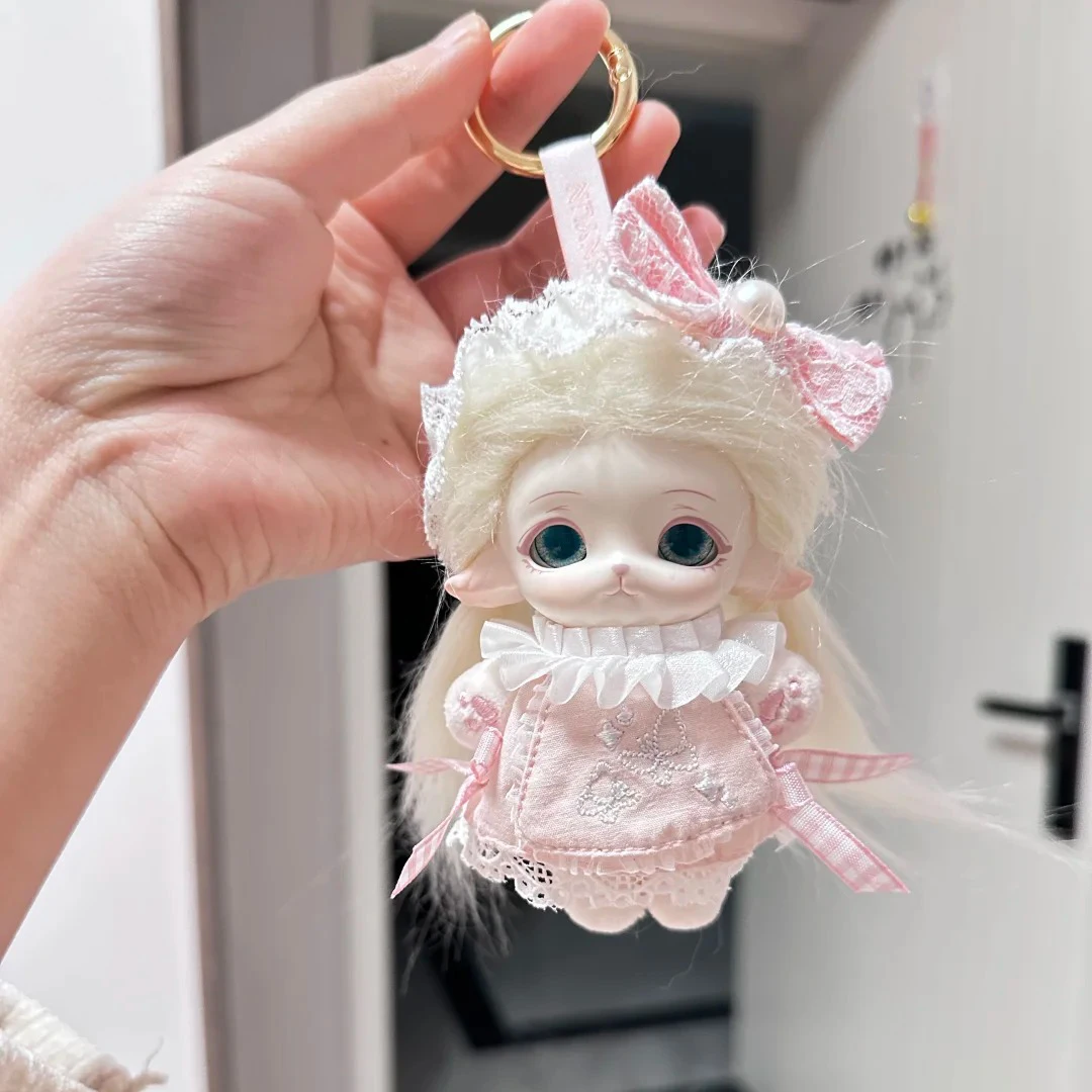

new Mimia cute mini Vinyl Blind Box Pendant child High end Gift Girls Birthday Keychain Magnetic Ear head can rotate