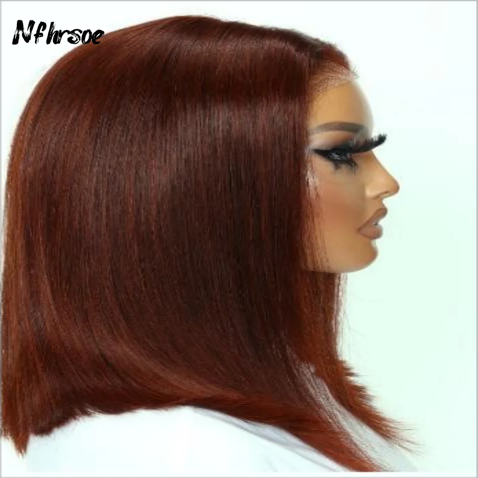 

Парики 99J Red Bob, человеческие волосы, короткий прямой парик, HD прозрачный парик на сетке, бразильский парик без повреждений на сетке для женщин