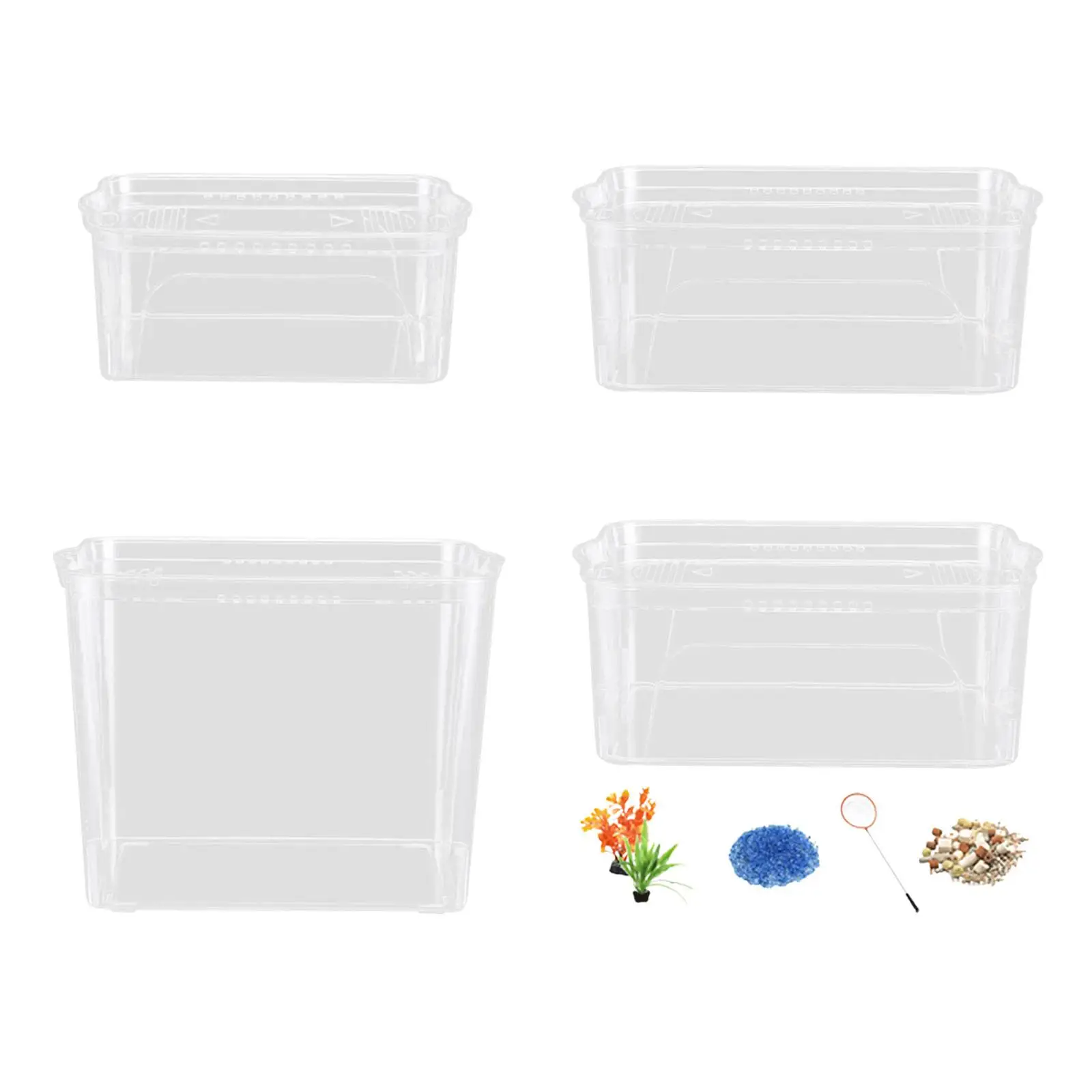 

Fish Tank Dustproof with Lid Multipurpose Portable Turtle Tank Desks Desktop
