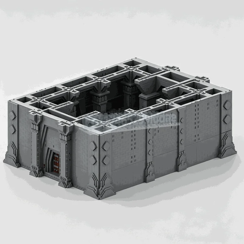 17063 PCS Grand Underground Stone Hall Building Blocks Ancient Fortress Architecture Model DIY Assembly Display Collection Gift