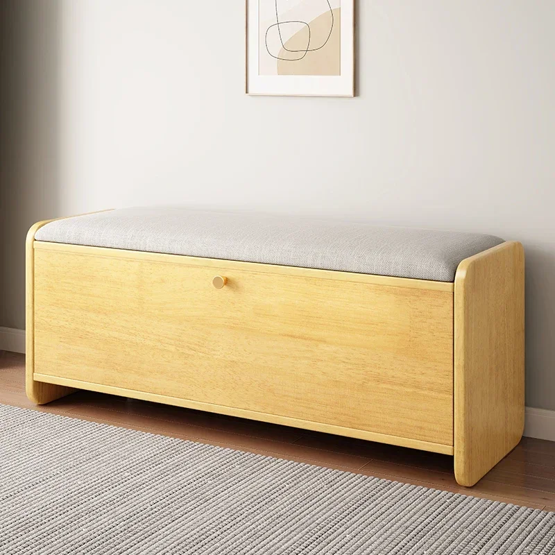 Solid Wood Flip Shoe Bench Storage Modern Entryway Shoe Cabinet Organizer with Seat Long Rack Home Hallway Dressing Stool