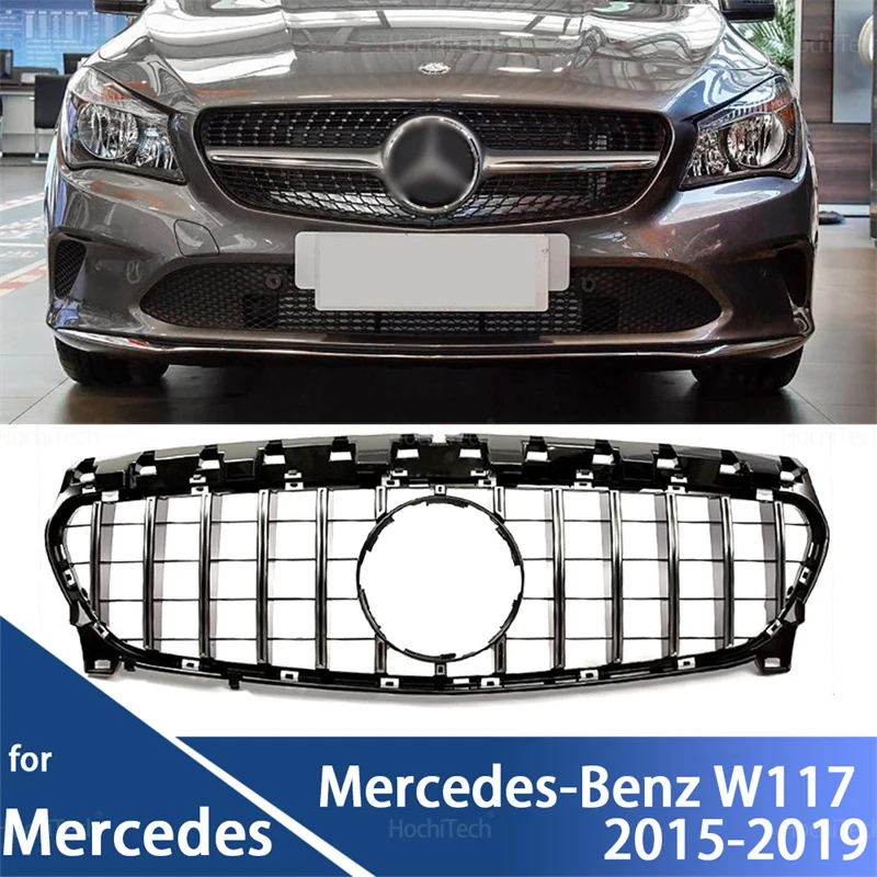 Front Hood Grille Racing Bumper Grill Exterior Part for Mercedes Benz CLA-Class W117 C117 X117 CLA180 CLA200 CLA250 2015-2019