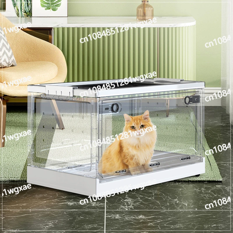 

Simple Pet Care Room for Household Oxygen Inhalation Cage Dog Atomization Box Breathable Cat Nest Kitten Products with Wheels