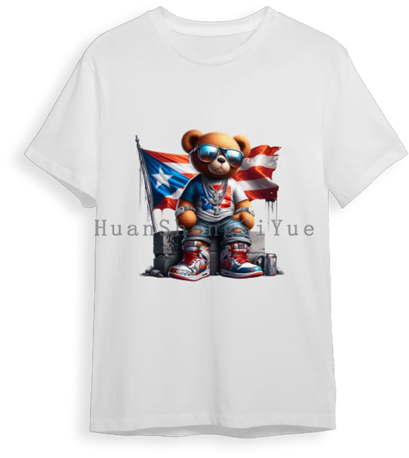 Ironed Sticker Clothing DTF Cool Bear Fashion T-shirt Hoodie DIY Jacket Patch Is Waterproof