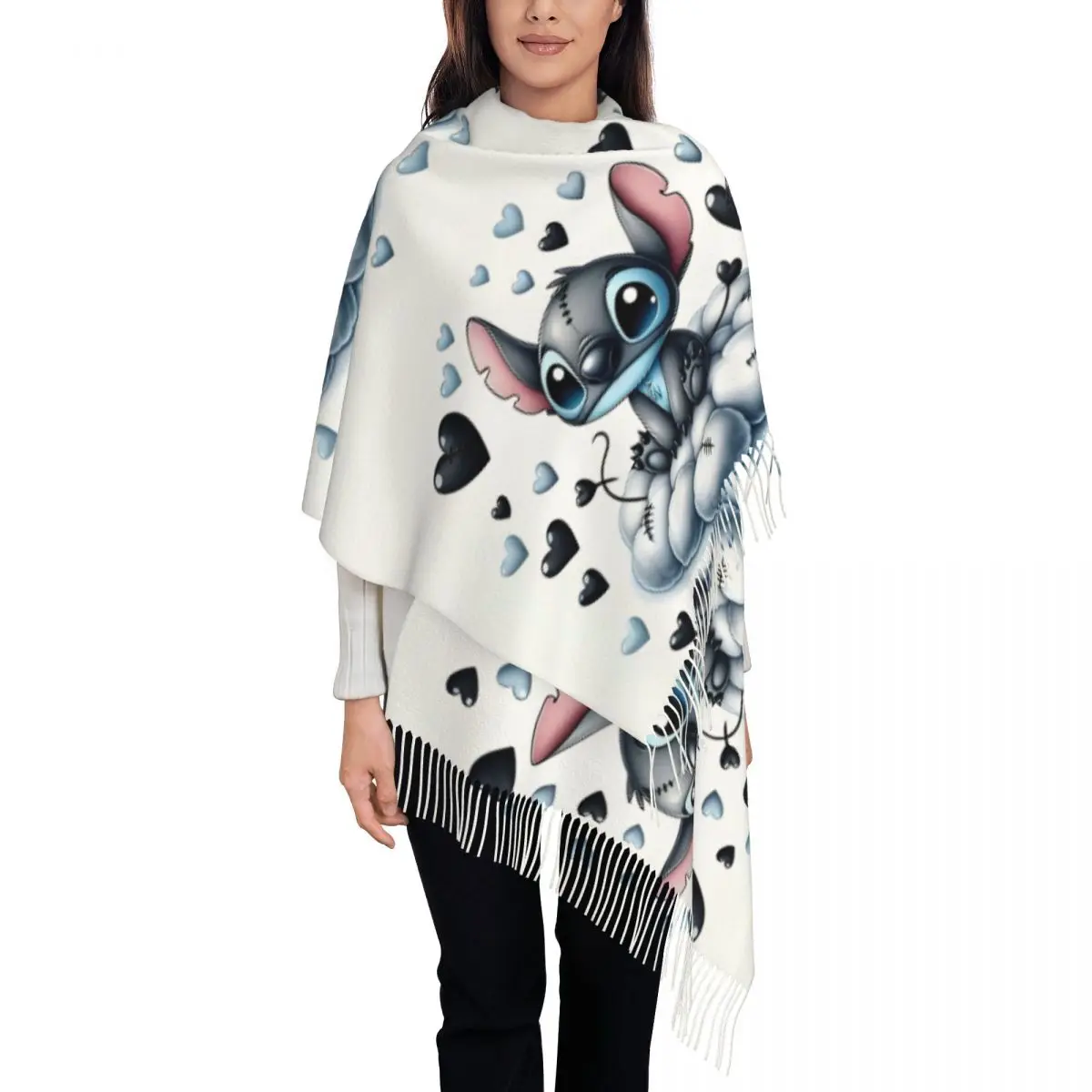 

Custom Print Anime Lilo And Stitch Scarf Men Women Winter Warm Scarves Cartoon Cute Shawls Wraps
