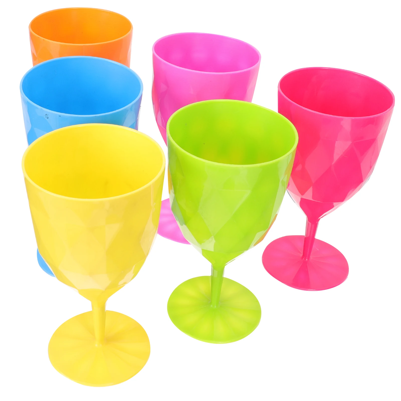 

6pcs Footed Glasses Plastic Goblets Party Festival Party Cups Cups Drinkware Home Bar Festival Glass
