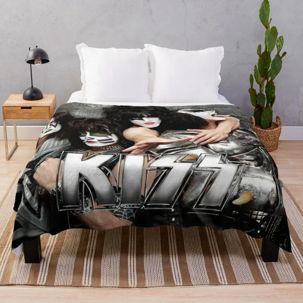 

KISS grey look up close Throw Blanket Sofa Hairy Multi-Purpose Sleeping Bag Blankets