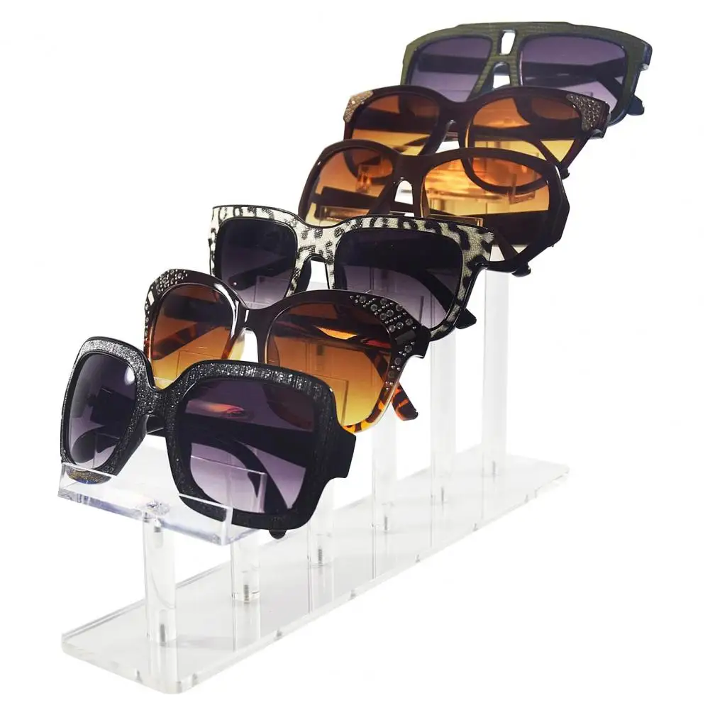 

1 Set Acrylic Glasses Display Stand Multi-tiers Non-slip Freestanding Desktop Sunglasses Eyeglasses Eyewear Show Holder Rack