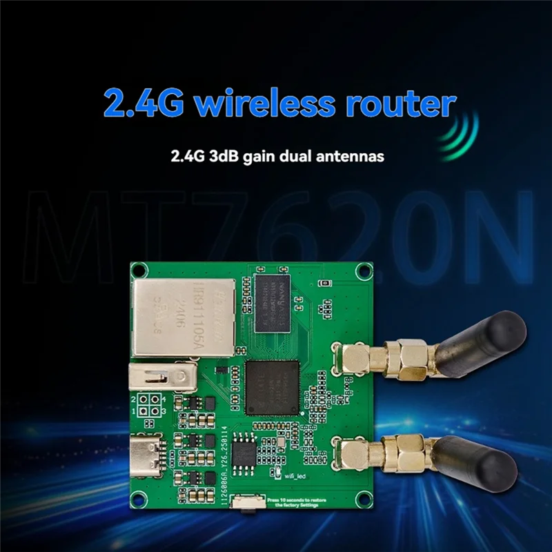 Módulo roteador wi-fi de antena dupla JABS-2.4G 300Mbps Transmissão de vídeo FPV MT7620N Open Source sem fio