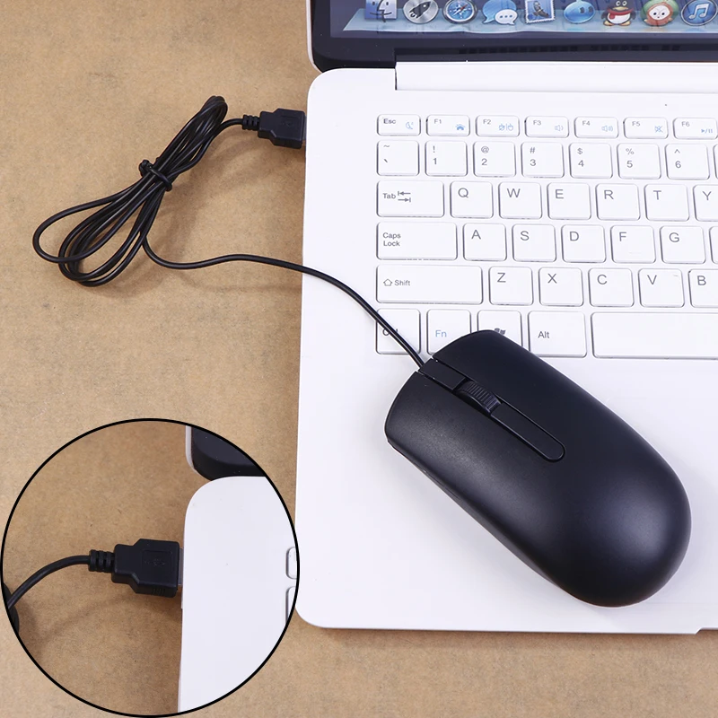 1PCS New For MS116 Optical Reliable Wired USB Mouse Scroll Wheel 2 Buttons Black Business Laptop Office