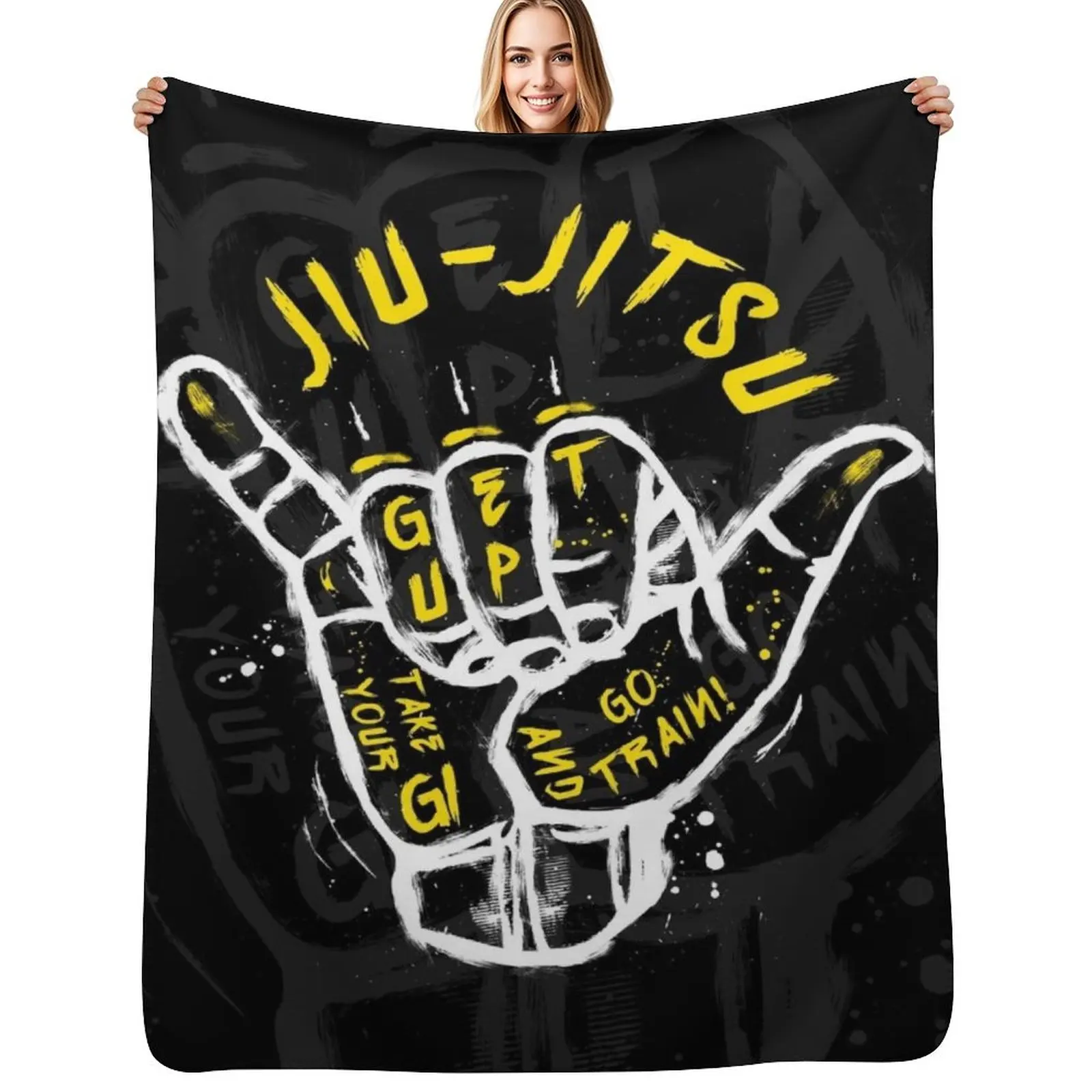 

Jiu-jitsu. Go train! 2 Throw Blanket Long Lasting Soft Plush Blanket for Daily Use
