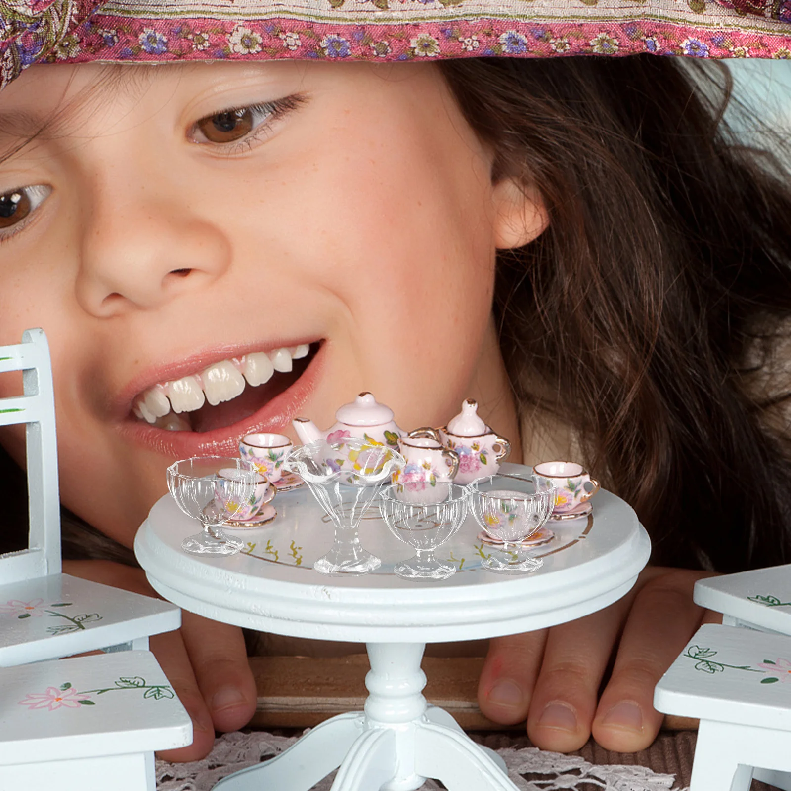 

1 set 1 Set Miniature House Cups Plastic Ice Cream Cup Decor For Dollhouse Kitchen Diy Micro Landscape, Mini House Tableware