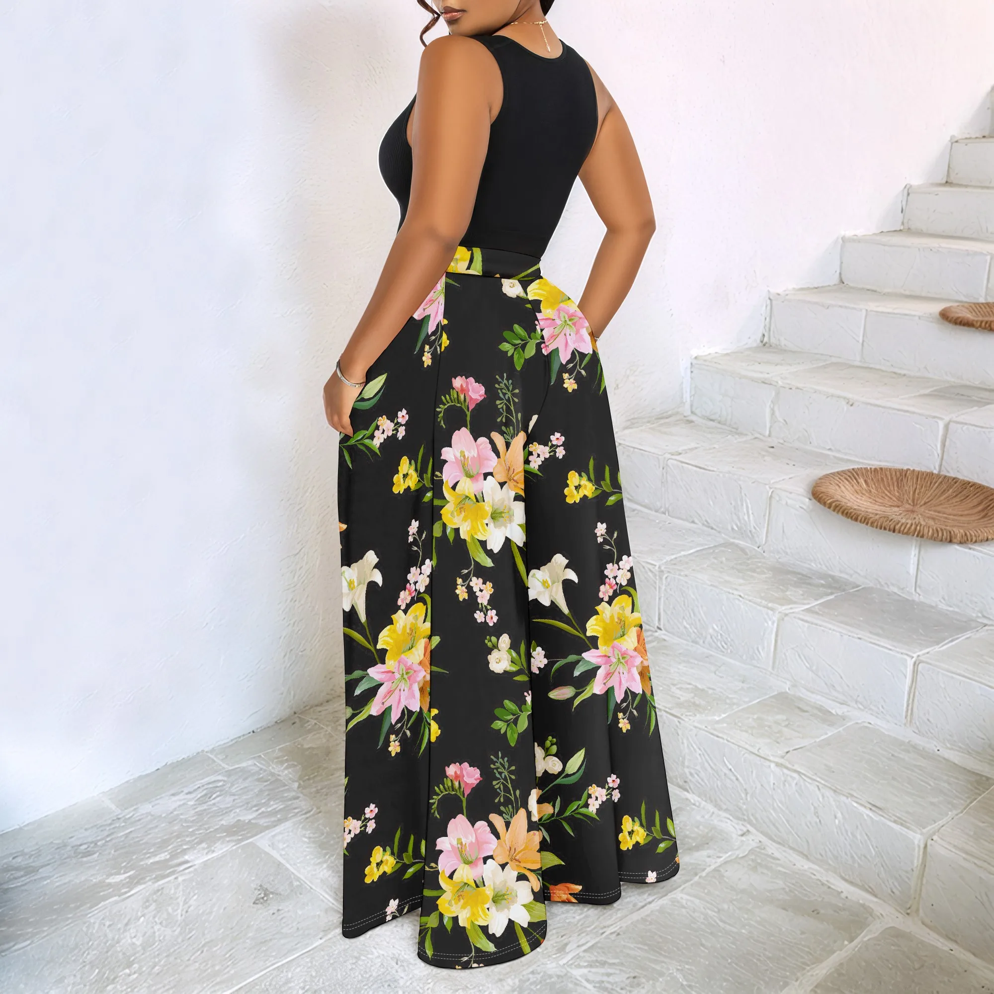 กางเกงพิมพ์ลายโทเท็มแฟชั่นฤดูใบไม้ผลิและฤดูใบไม้ร่วงของผู้หญิง กางเกงลำลองสำหรับใส่ในบ้าน