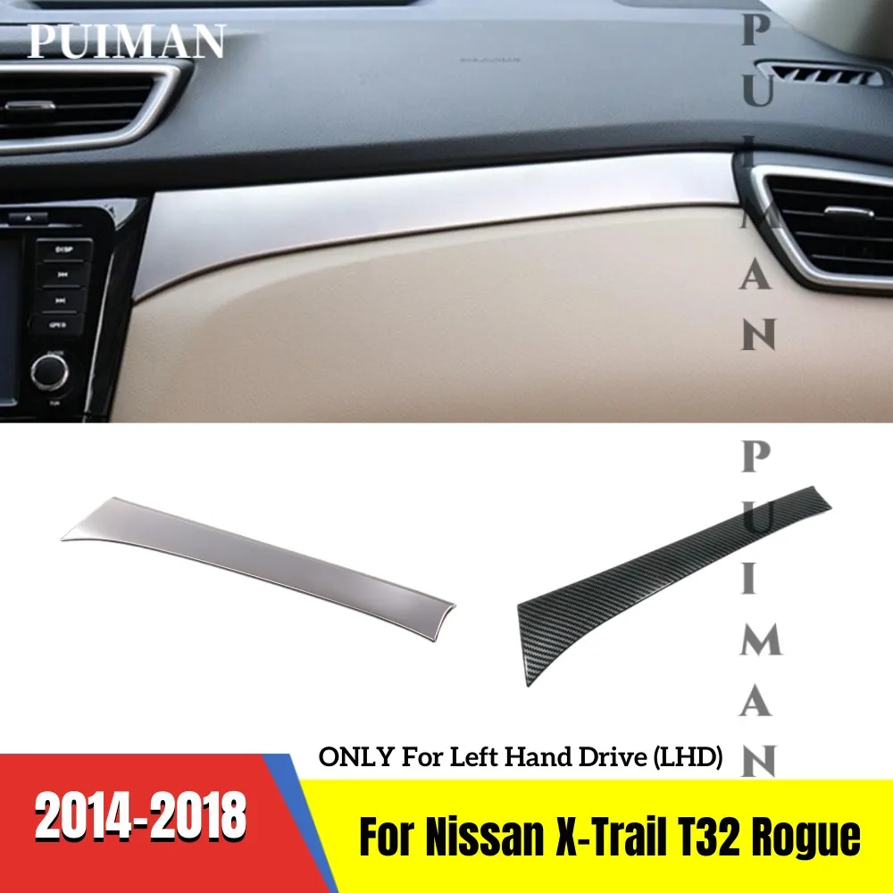 1 PCS ABS Matte Carbon Car Central Control Panel Strip Cover Trim For Nissan X-trail T32 Rogue Qashqai J11 Rogue Sport 2014-2018