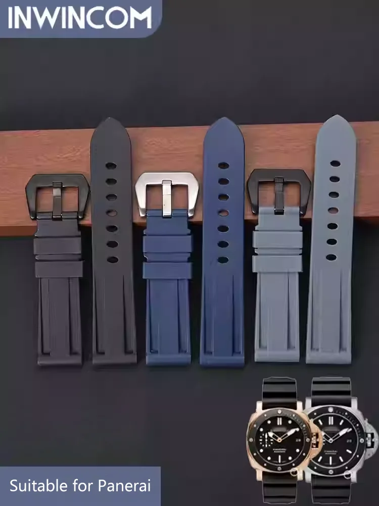 Silicone watch Strap For Panerai Watch Band PAM111/441/312 Rubber Bracelet 22mm 24mm Men Women Sport Replacement Watchband