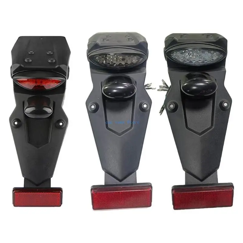 

RXJE Motorcycle Rear Mudguard Cover With LED Stop Lamp Brake Light Universally