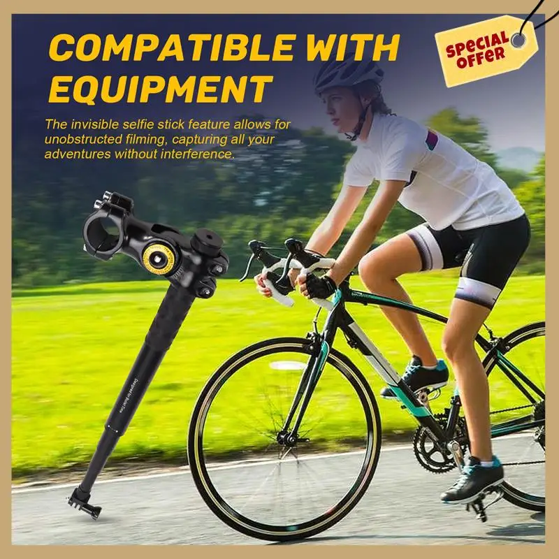 Regulowany uchwyt na kierownicę do Insta360, Gopro Motocykl Rower Niewidoczny kij do selfie