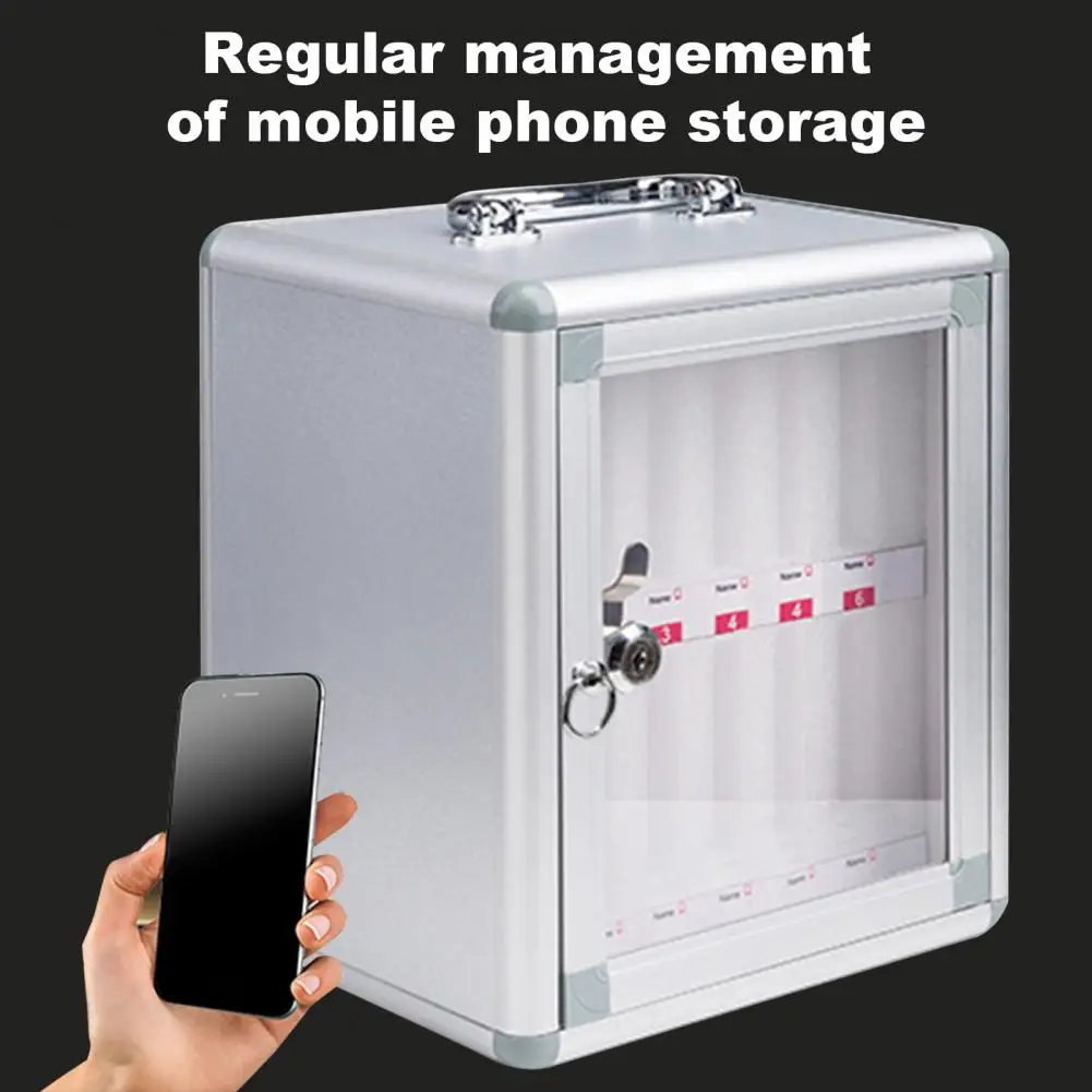 Cell Phone Locker Cell Phone Storage Organizer with Multiple Compartments Cotton Lining Design Phone Lock Box Keep Devices Safe