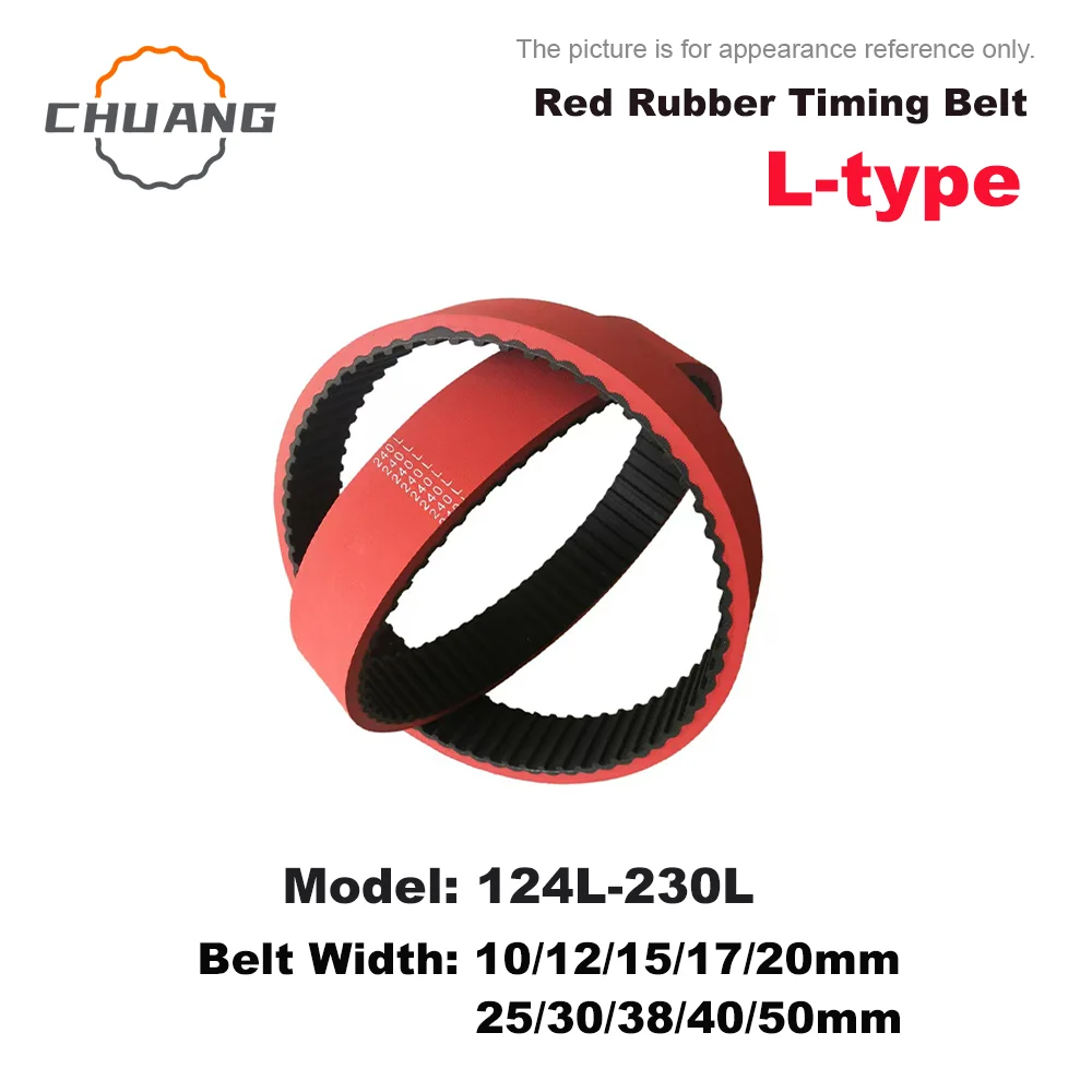 

L-type 124L-230L Red Rubber Coating Traction Synchronous Belt Packaging Machine Film Pulling