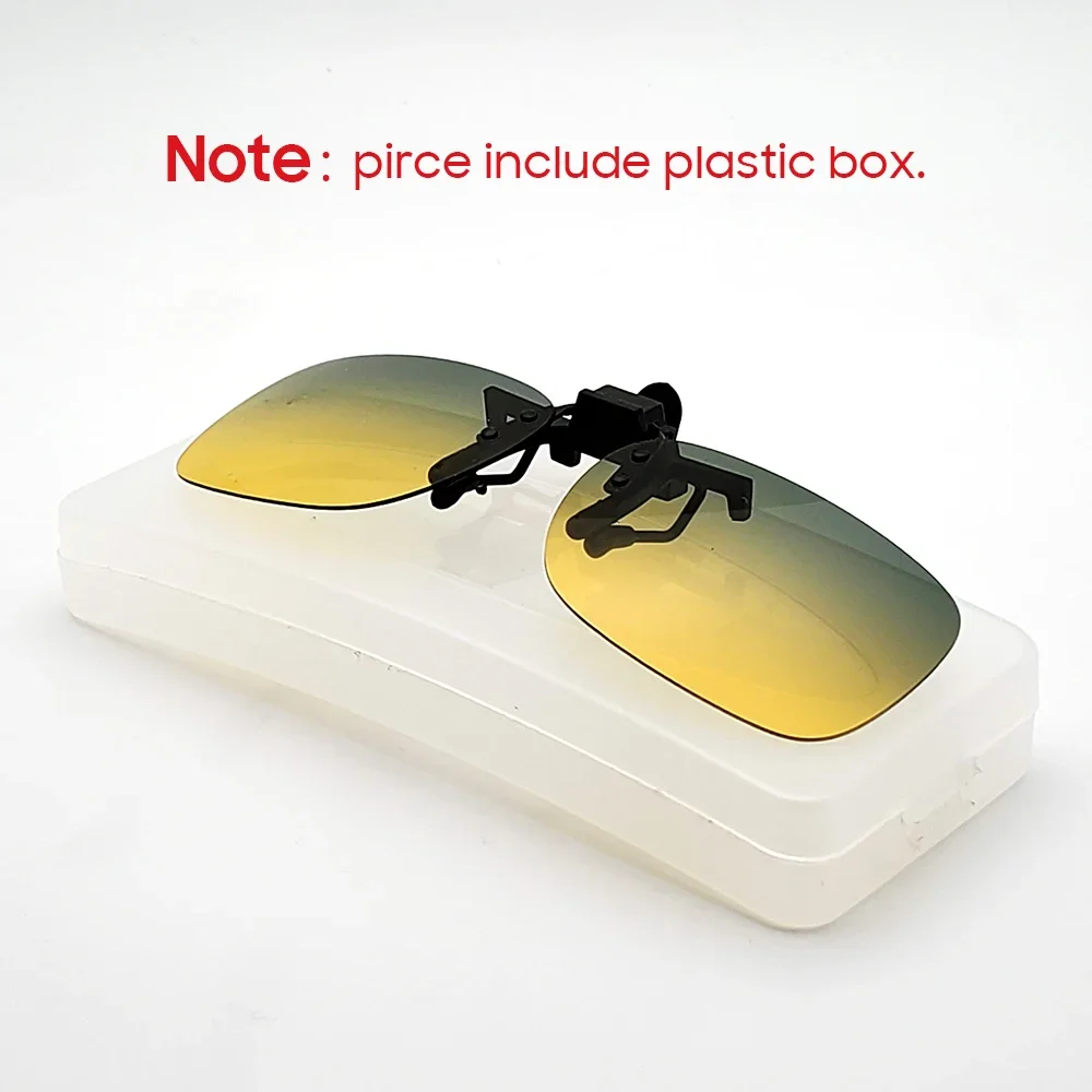 VIVIBEE Day and Night Vision Clip on Glasses for Driving Polarized Men Green Yellow Lens Driving Aviation Fishing Sunglasses