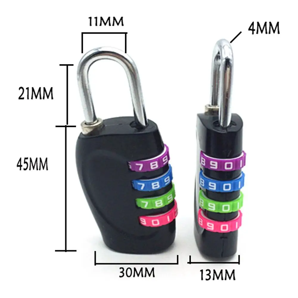 Security Multifunctional Hardware Accessories Window Door Color Padlock 4-digit Number Password Lock Combination Padlock