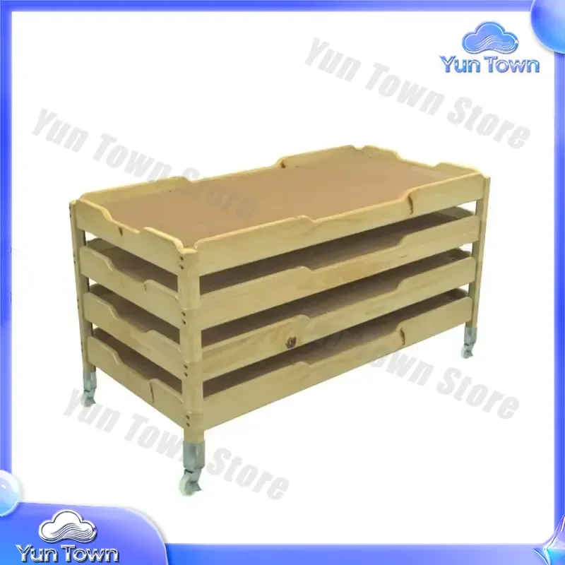 Wooden Stacking Bed for Children Kindergarten for Kids Portable Bunk Bed for Toddlers Small Space Bedroom for Boys Girls