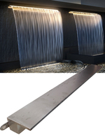 Colorful waterfall water curtain nozzle,swimming pool stainless steel waterfall outlet landscaping,fountain waterscape wall