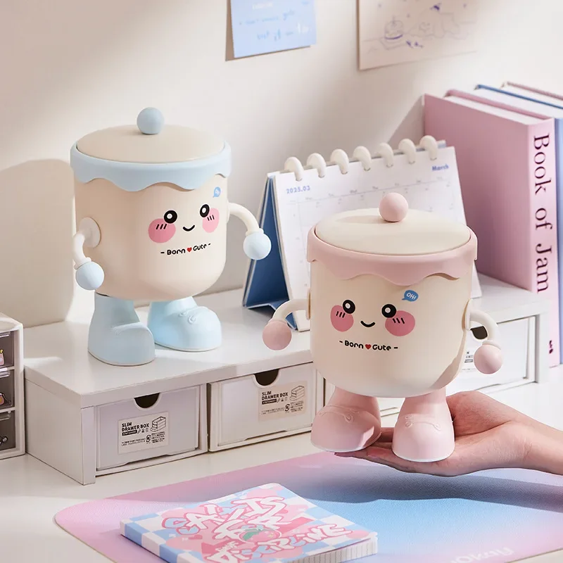 Mini Cute Desktop Trash Can High Appearance Value Small Household Waste Bin for Desk Dining Table Bedroom Bedside JJ4372