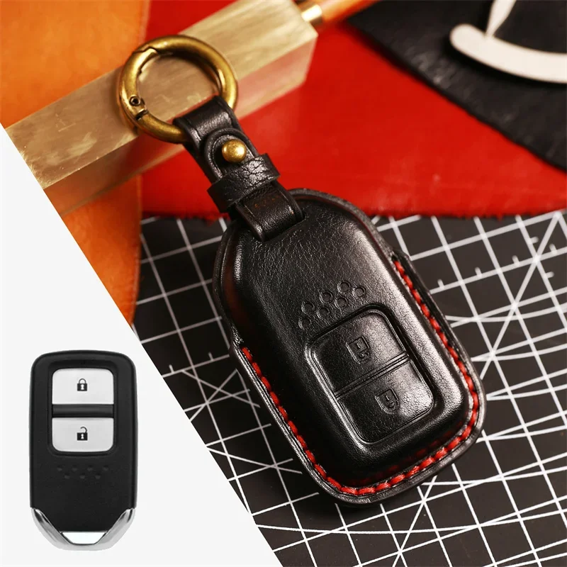 

Leather Full Cover Remote Key Case For Honda Civic City Vezel Accord HR-V CRV Polit Jazz Jade Crider Odyssey Key Protector