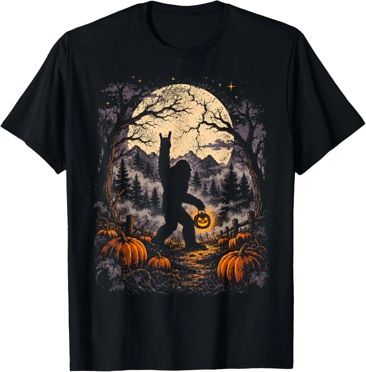 Funny Bigfoot Ghost Sasquatch Halloween Pumpkin Costume T-Shirt