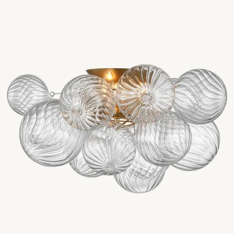 

Whirlpool glass bubble ball living room dining room main light modern light luxury French bedroom all copper ceiling light