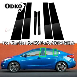 Car Glossy Piano Black Pillar Posts Door Trim Sticker Decal Cover for Kia Cerato K3 Forte 2014 2015 2016 2017 2018